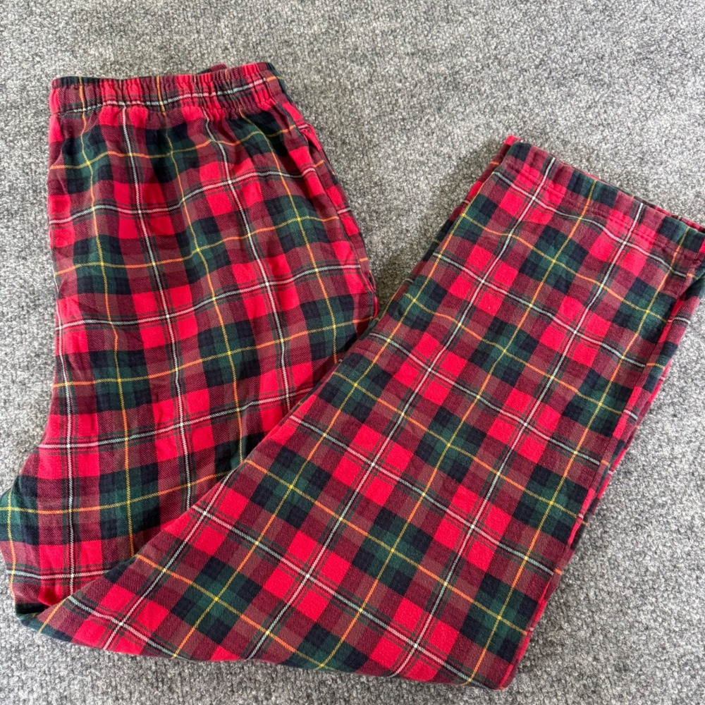 Polo Ralph Lauren Pajama Pants Mens M Plaid Sleepwear Cotton Relaxed Red Flannel